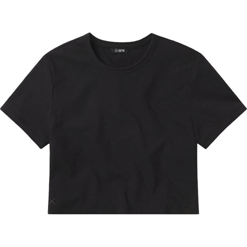 Cuts - Womens Almost Friday Cropped Tee — Black