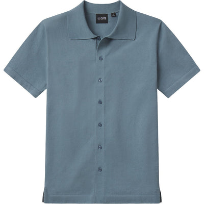 Cuts - Mens Riviera Knit Short-Sleeve Button Up