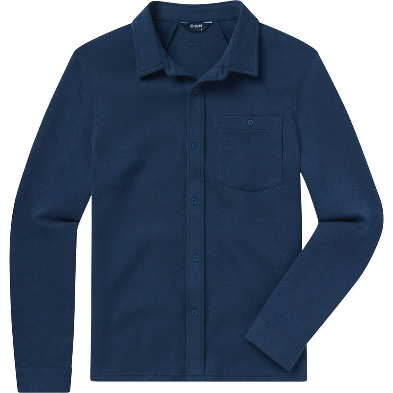 Cuts - Mens Skyline Knit Long-Sleeve Overshirt — Iron Navy