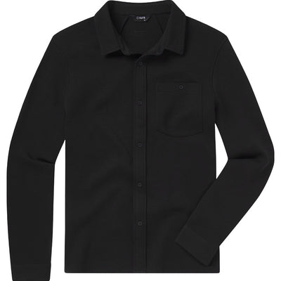 Cuts - Mens Skyline Knit Long-Sleeve Overshirt — Black
