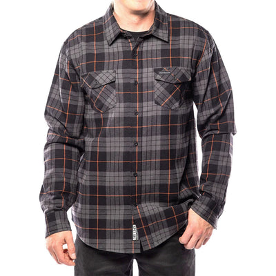 Fasthouse - Mens Saturday Night Special Flannel Shirt — Black/Charcoal
