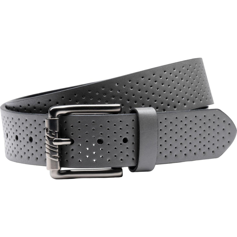 Nike - Mens Perforated Leather Belt with Nike Roller Buckle