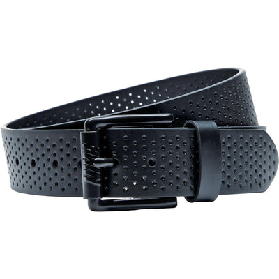 Nike - Mens Perforated Leather Belt with Nike Roller Buckle