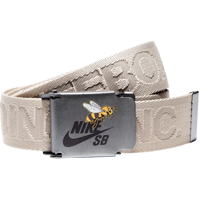 Nike - Mens Reversible Logo Jacquard Web Belt with Skateboarding Bee Print Buckle