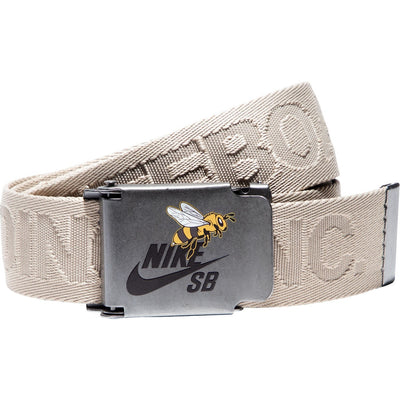 Nike - Mens Reversible Logo Jacquard Web Belt with Skateboarding Bee Print Buckle