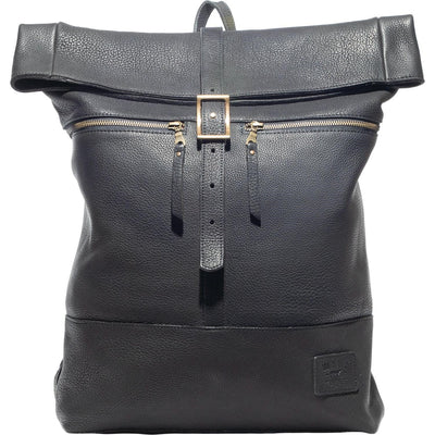 Will Leather Goods - Mens Roll Top Backpack — Black