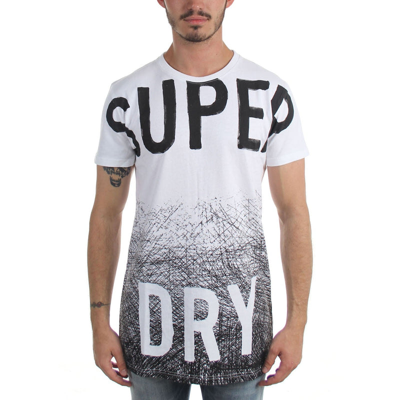 Superdry - Mens Scratched Out Long Line T-Shirt