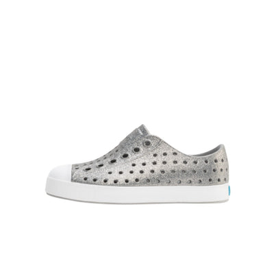 Native Shoes - Unisex Jefferson Bio-Bling Kids - Platinum Bling/ Shell White