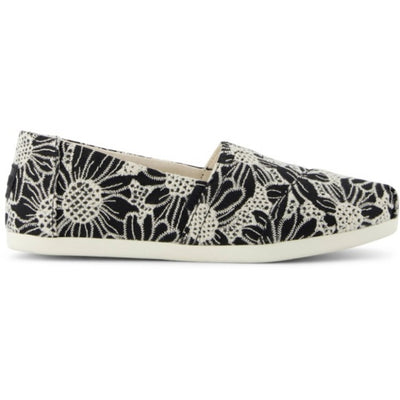 TOMS - Womens Alpargata Classic - Black/Natural Oversized Floral Eyelet