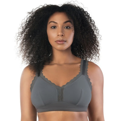 Parfait - Womens Dalis Wire-Free Bralette - Charcoal