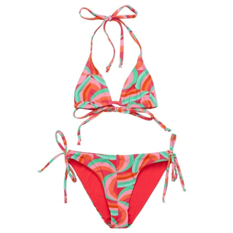 Snapper Rock - Girls Geo Melon Sustainable Triangle Bikini