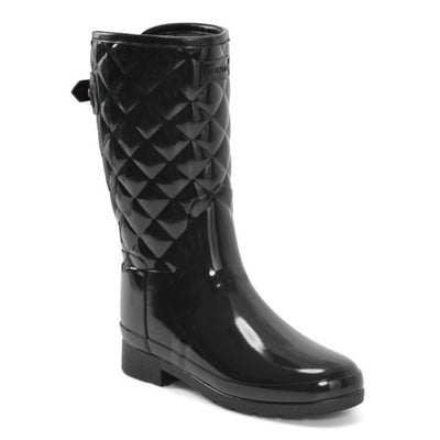 Hunter - Womens Adjustable Quilted Refined Slim Fit Short Rain Boot