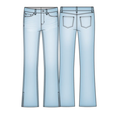 Liverpool Los Angeles - Womens Hannah Cropped Flare with Slit Hem 25.2 Hps