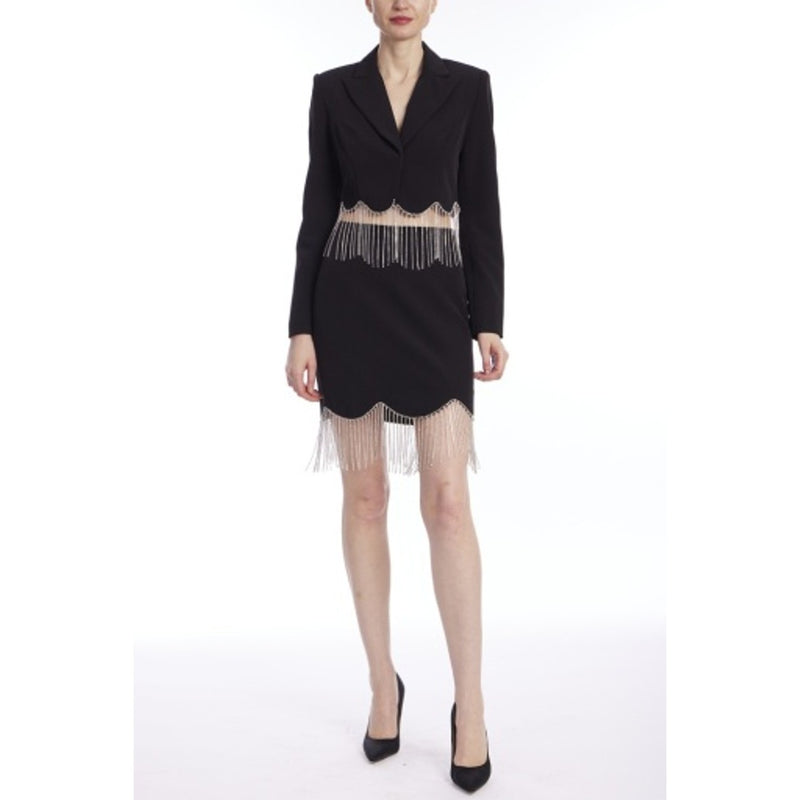 Badgley Mischka - Womens Scalllop Fringe Skt