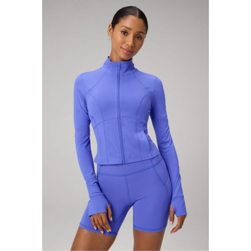 Fabletics - Womens Perfect Storm Cropped Train Jacket - Sapphire Sky
