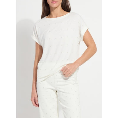 Lysse - Womens Nisha Metal Heatset Pearl Top
