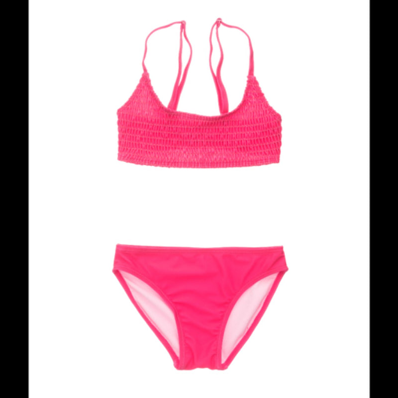Snapper Rock - Girls Lipstick Shirred Crop Bikini