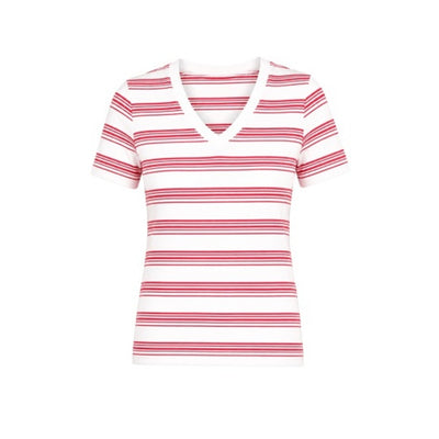 Liverpool Los Angeles - Womens Short Slv V-Neck Knit Tee