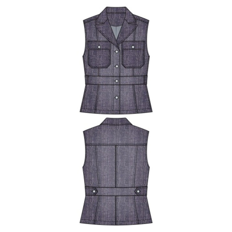 Liverpool Los Angeles - Womens Peplum Vest with Tab Detail