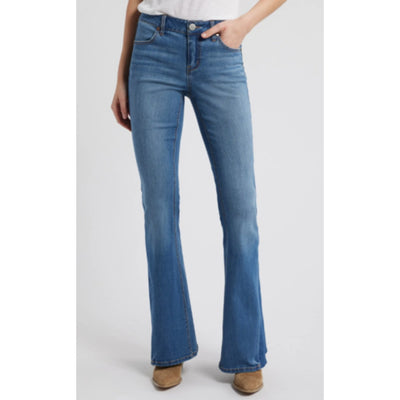 1822 Denim - Womens 34" Mid-Rise Flare with Denim Side Insert