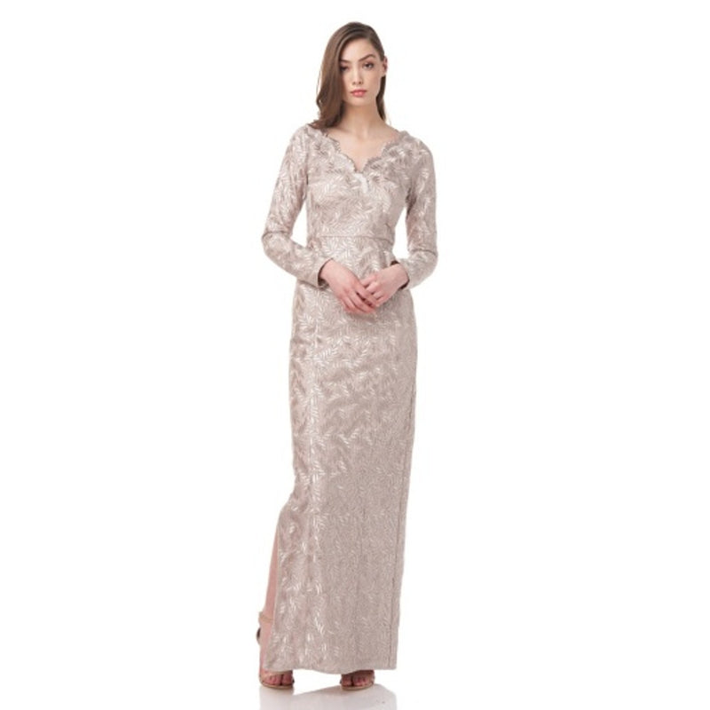 JS Collections - Womens Sonia Scallop Column Gown