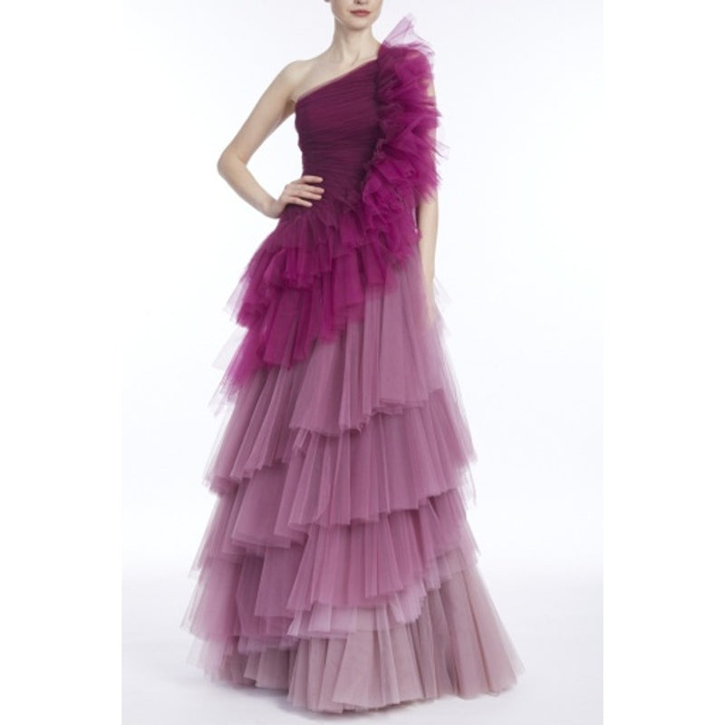 Badgley Mischka - Womens Tulle Ombre Tiered