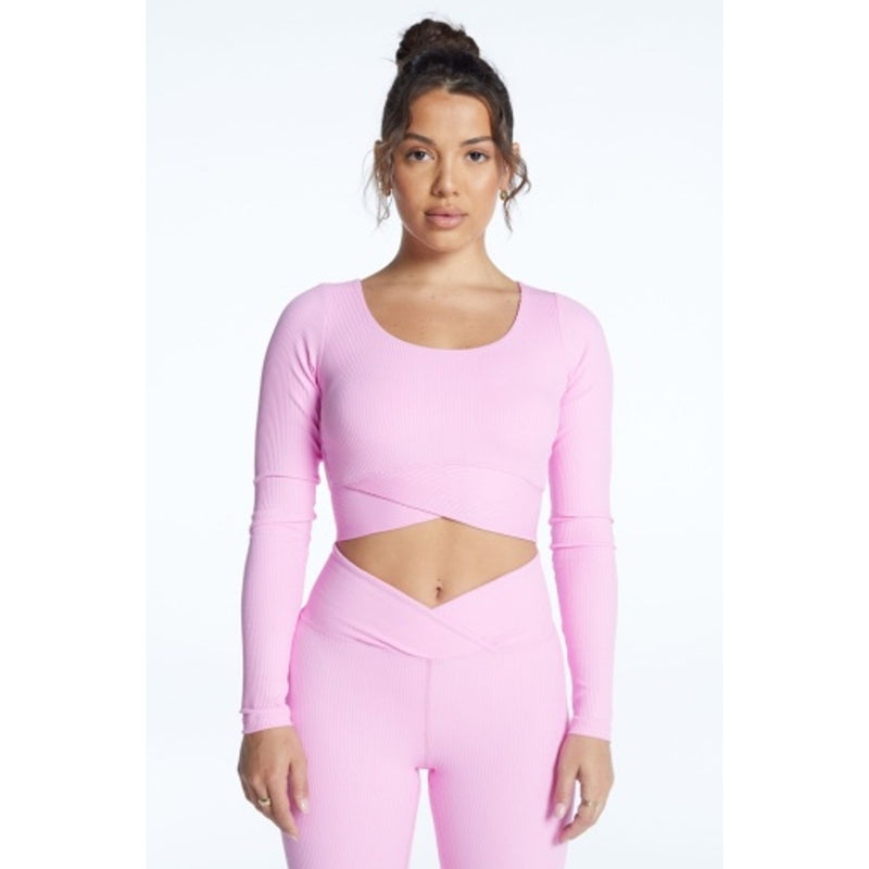 Year of Ours - Womens Ribbed V Crop Long Sleeve