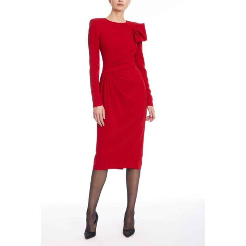 Badgley Mischka - Womens Long Sleeve Side Drape with Bow
