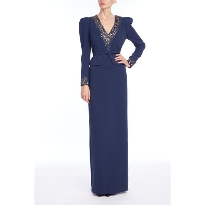 Badgley Mischka - Womens Beaded V Nk Gwn