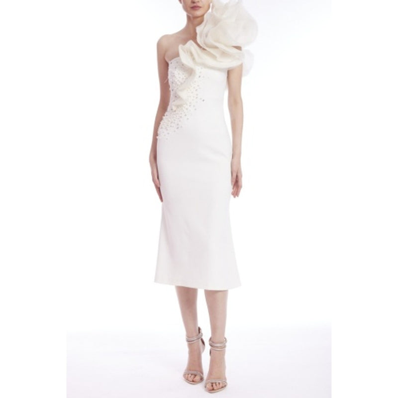 Badgley Mischka - Womens One Shldr Ruffle