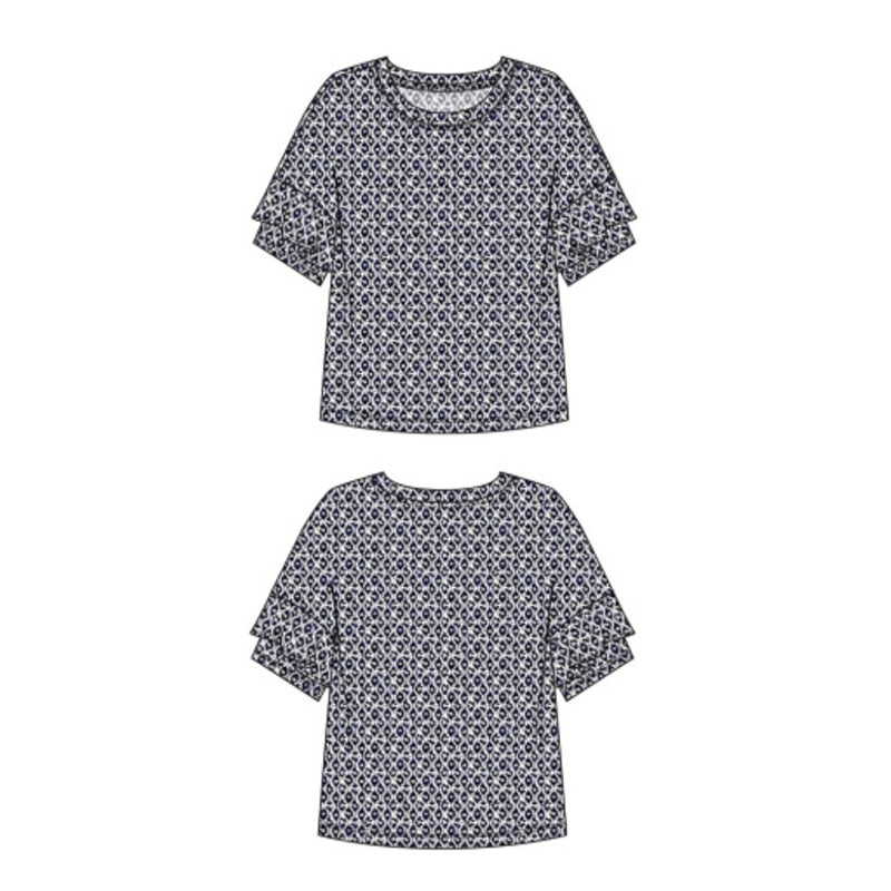 Liverpool Los Angeles - Womens 1/2 Slv Drop Shoulder Cn Knit Top with Ruffle