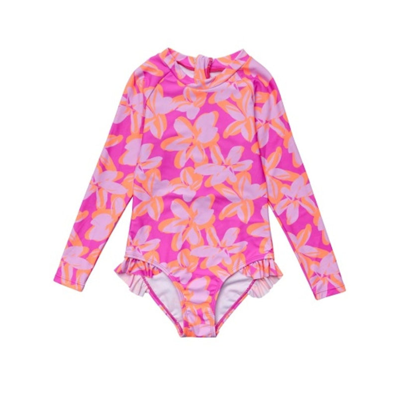 Snapper Rock - Girls Hibiscus Hype Long Sleeve Surf Suit