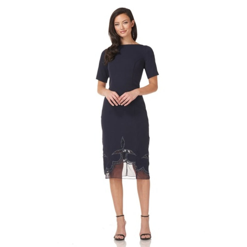JS Collections - Womens Boat Neck Cocktail Dress