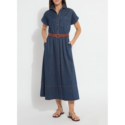Lysse - Womens Zelda Midi Belted Denim Dress