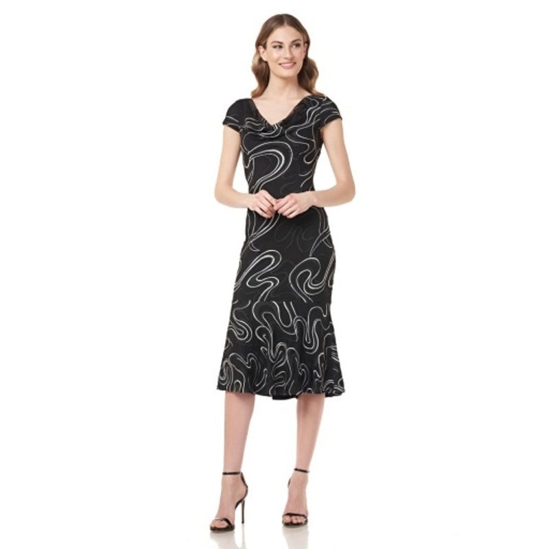 JS Collections - Womens Cowl Neck Cocktail Dress