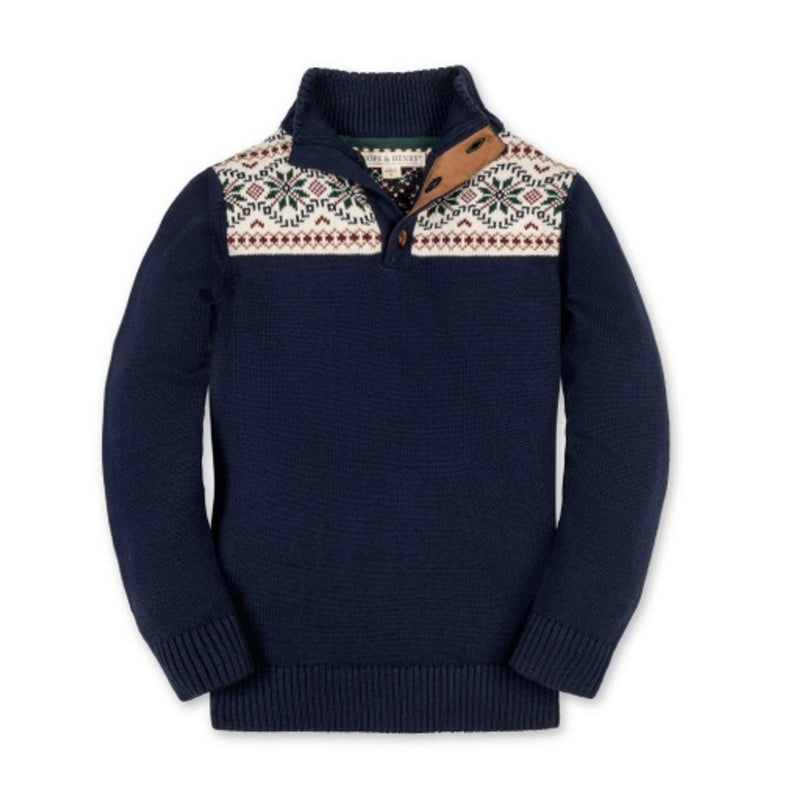 Hope & Henry - Boys Organic Mock Neck Sweater