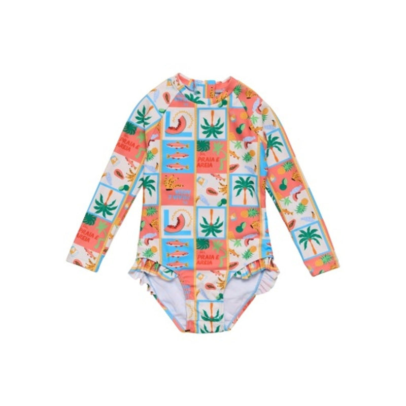 Snapper Rock - Girls Sol Seekers Recycled Leg Frill Surf Suit