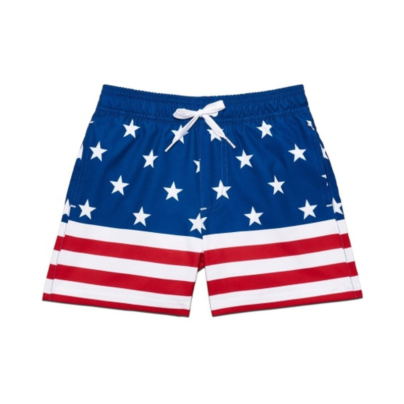 Tipsy Elves - Kids American Flag Stretch Swim Trunks