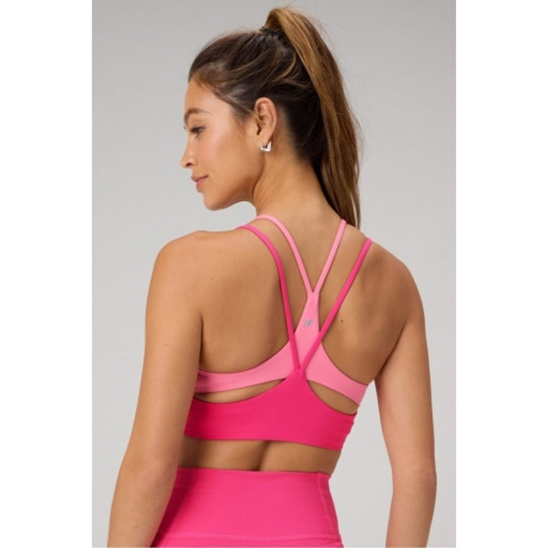 Fabletics - Womens Principal Low Impact Bra - Pink Crush/Strawberry Milkshake
