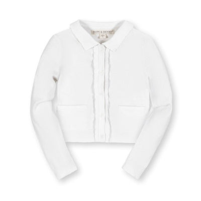 Hope & Henry - Girls Organic Scallop Edge Cardigan