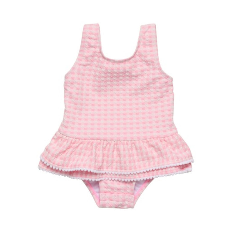 Snapper Rock - Girls Rose Gingham Skirt Swimsuit