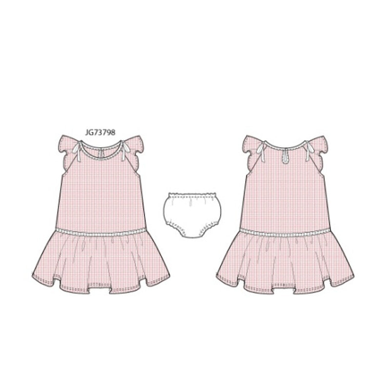 Janie and Jack - Girls K Pnk Gingham Dress Sm2