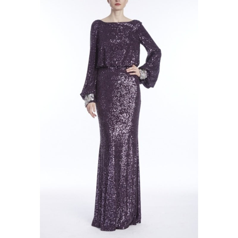 Badgley Mischka - Womens Boat Neck Long Sleeve Sqn