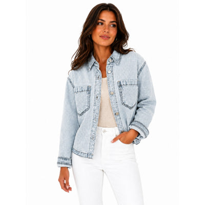 1822 Denim - Womens Lightweight 22.5" Cropped Jean Jacket