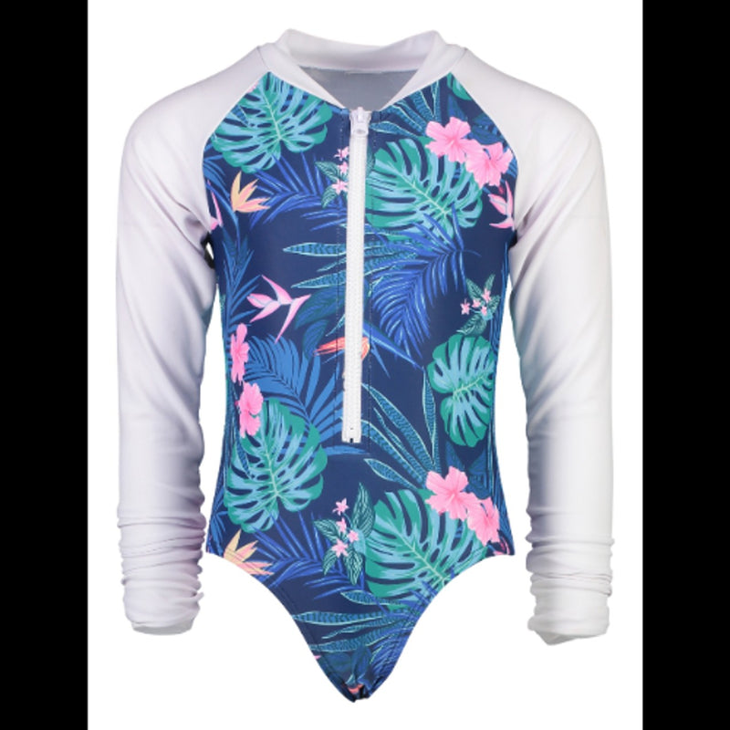 Snapper Rock - Girls Rain Forest Long Sleeve Surf Suit