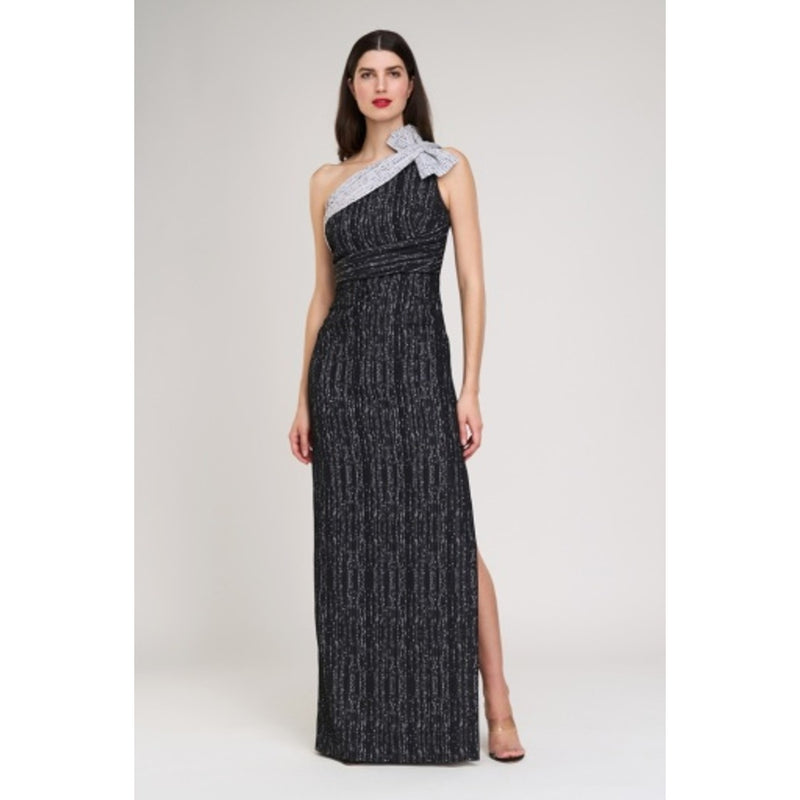 JS Collections - Womens Constance Column Gown with Bow