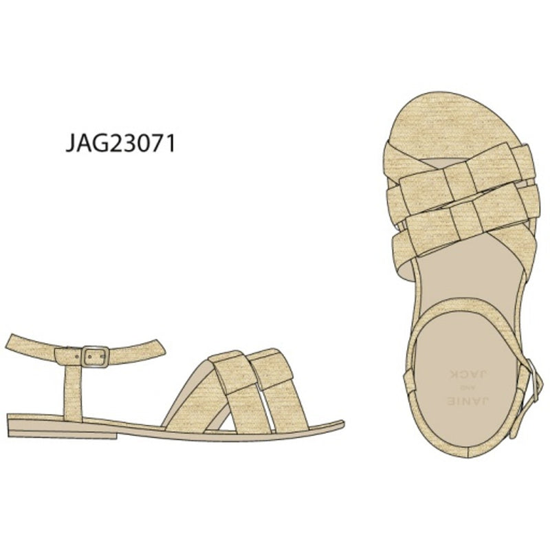 Janie and Jack - Kids G Straw Bow Sndl Sum0 Sb1