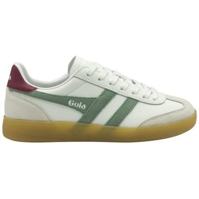Gola - Womens Viper Leather Sneakers - White/Green Mist/Cerise/Gum
