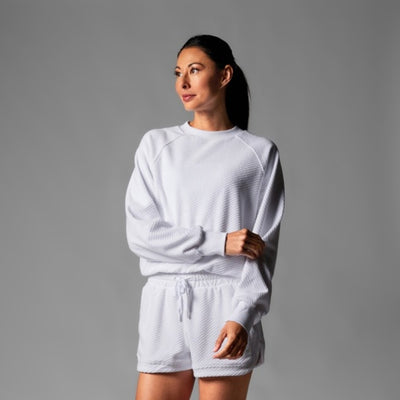 Thirty Three Threads - Unisex Ease Crew Terry Sweatshirt White