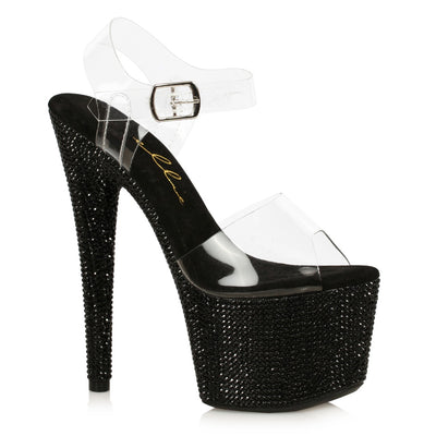 Ellie Shoes - 7" Stiletto with Single-Color Rhinestone Platform